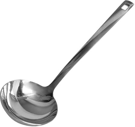 Fackelmann Mestolo da cucina, materiale in acciaio inossidabile riciclato, alto spessore, elegante lucidatura, ideale per zuppe, vellutate e brodi, lavabile in lavastoviglie, dimensioni 32 x 9 cm