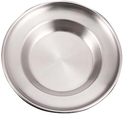 Warmhm Edelstahlteller Servierplatte Runde Tellerschale Aus Edelstahl Für Snacks Obst Gebäck Einfache Lagerung Und Reinigung Für Familien Und Gastronomie