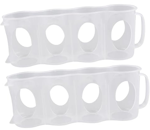 HOMOBABE Organizador De Latas De Refresco Caja De Almacenamiento De Plástico Transparente De 4 Secciones Tipo Tirador Manual para Nevera 2 Unidades 11.41X4.33X2.75In