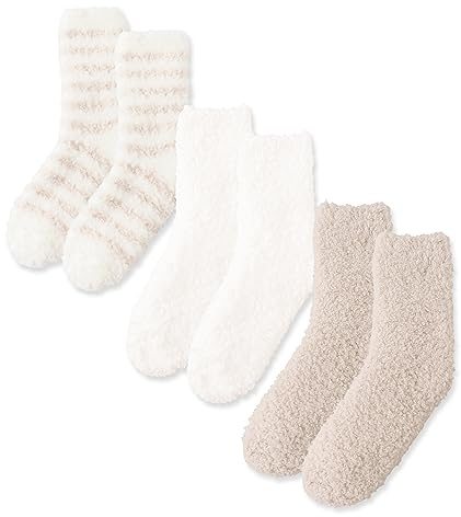 Shewant Fuzzy Socks for Women Cozy Fluffy Slipper Socks Microfiber Soft Warm Winter Christmas Plush Slipper Socks
