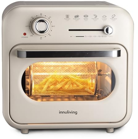 Innoliving INN‑893C Forno e Friggitrice ad Aria 16 L con 5 Accessori, max 230 °C con Timer 60 min, Luce Interna e Finestra di Controllo, 1400 W, prodotto 2 in 1