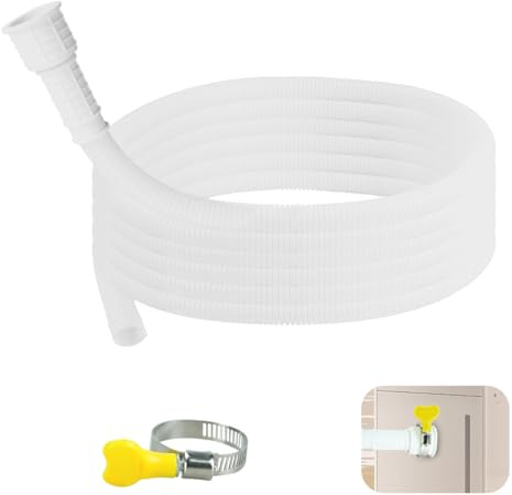 13FT Portable Dehumidifier Drain Hose, Flexible Universal Drain Hose with Cuttable Rubber Adapter and Clamp, Universal AC and Dehumidifier Replacement Hose Kit