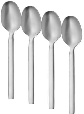 WMF Alteo – Cucharilla café/posrtre Cromargan Acero Inoxidable 18/10 Mate Lavavajillas. (Paquete de 4)