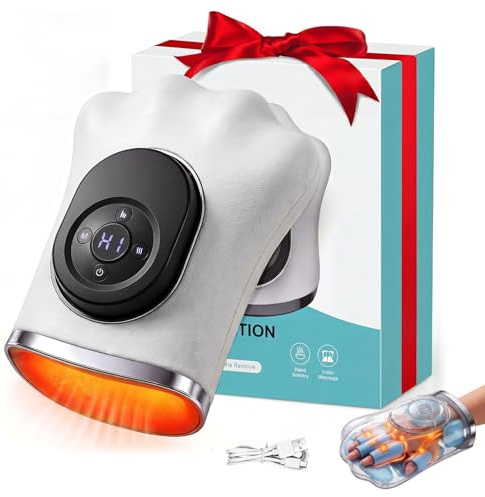 2026 Cordless Hand Massager with Heat & Compression, Large Size Fits Hands, Gifts for Women Men, 3 Modes 3 Intensities 3 Heat Levels, Rechargeable for Arthritis Carpal Tunnel Relief, Pain Relief