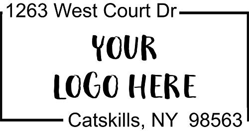 Custom Square Logo Address Stamp - Self-Inking Stamper - Rubber Personalized Stamp - Business Stamps