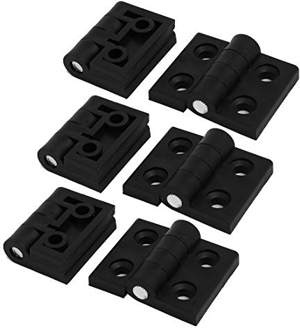 sourcing map 6 Stück Türschrank Faltbare Klappe Kunststoff Scharnier 45mmx57mm schwarz DE de