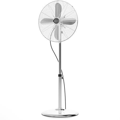 Profi-Care PC VL 3064 MS - Ventilateur sur Pied - 50 W - Hauteur réglable - 40 cm - 3 vitesses - 4 niveaux (0-1-2-3) - Silencieux - Chrome