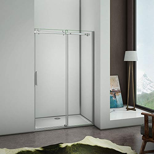 Aica porte de douche coulissante 160x195cm,paroi de douche,8mm verre trempé anticalcaire,installation en niche
