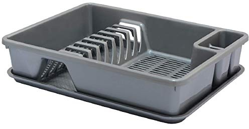 Gariella Abtropfgitter Abtropfschale Geschirrständer Geschirrkorb Abtropfkorb grau