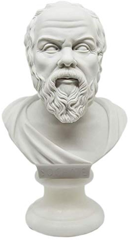 GINGERSHOPONLINE Busto Statua Design: Socrate - Riproduzione busto, scultura in marmo e resina - circa 15 cm, 350 gr. - Prodotto Toscano, Design Made in Italy - Idea Regalo Casa