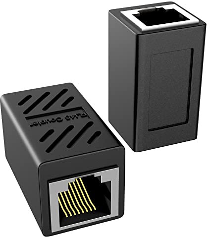 N NEWTOP Adattatore AD42 Prolunga Ethernet Nero RJ45 Femmina - Femmina Schermato Accoppiatore per POE Cavo Collegamento Rete Spinotto Adatta LAN Patch Categoria 5/6/7 ADSL Internet Fibra (1)