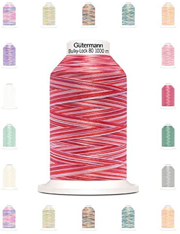 Nähmit - Gütermann Bulky Lock 80 Bauschgarn Farbverlaufsgarn 1000m Rolle Overlockgarn (29-9974)