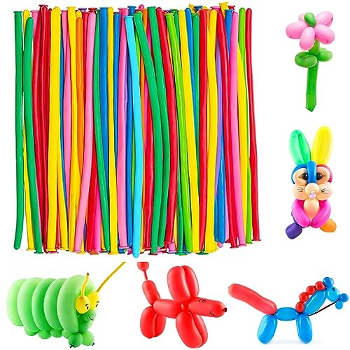 200 Stück Modellierballons,Lange Bunte Ballons,Modellier Luftballon,Magic Latex Luftballons,Lange Luftballons Formen,DIY Magic Modellierung Ballon für Party Geburtstag Dekoration