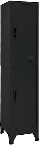 Casier Vestiaire, Armoire Vestiaire Métallique Casier Métal Armoire à casiers Noir 38x45x180 cm Acier