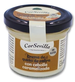 Corsevilla - Crema Queso Cabra Curado - Cebolla Caramelizada - Queso Untar - Gourmet - Cebolla Caramelizada - 1 unidadad - 100 g unidad aprox - 100 g aprox.