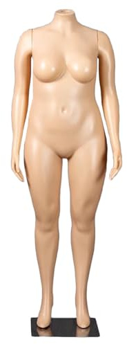 Innovz Maniqui Maniqui de Plastico Talla Grande Cuerpo Curvilineo Femenino, Vestido Desmontable Forma Torso de Pie para La Tienda de Ropa Al por Menor/Ventana, Sin Cabeza Maniqui Modelo