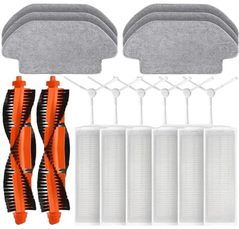 Generic 20 Stück Teile kompatibel mit Xiaomi Robot Vacuum S10 S12 T12 B106GL/Mop 2S XMSTJQR2S / 3C B106CN Zubehör Bürste Hauptseite Filter Mop