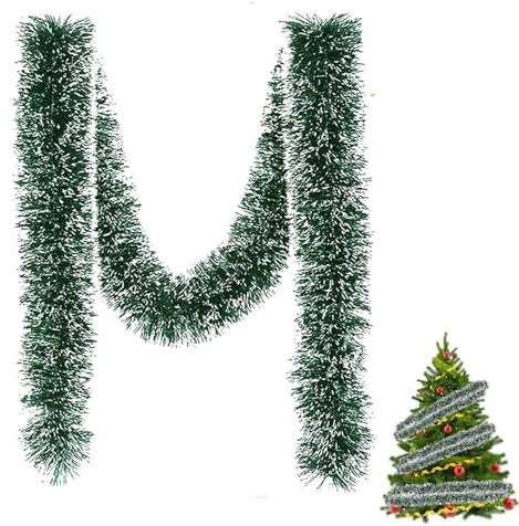 Guirnalda Navidad，Guirnalda Navidad Exterior，guirnaldas navideñas，Guirnalda Navidad Pino，Guirnalda，Decoración navideña, Guirnalda de abetos, Navidad, Verde, Blanco