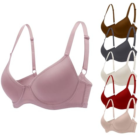 Mourzaor Confezione da 6 reggiseni da donna reggiseno push up per donne comodi reggiseni per tutti i giorni lingerie, 6 pezzi., 5C