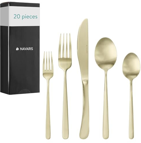 Navaris Ensemble de Couverts de Table - Set Complet de Couverts - Couvert en Acier Inoxydable - Menagere pour Équiper Toute la Famille - Ensemble Idéal pour Toute Occasion