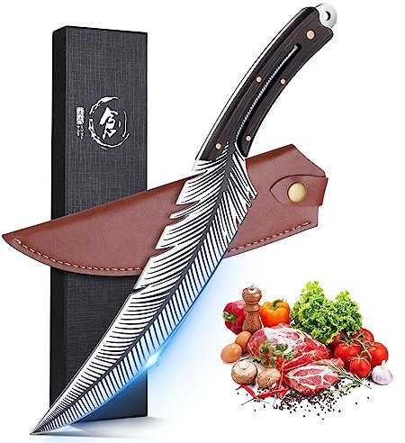 Dream Reach Feather Knife Full Tang Chef Knife with Sheath Professional Kitchen Cooking Knife 8