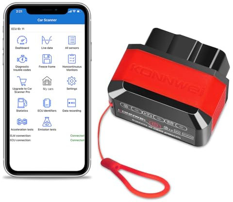 jianyana OBD2 Code Reader, OBD2 Scanner Bluetooth Universal Car Engine Fault Code Reader Car Diagnostic Scanner Diagnostic Scan Tool with BMW Ford VW Audi All OBDII Vehicles