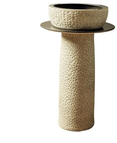 Handfat för badrum Utomhus handfat, handfat med keramisk pelare på innergård, trädgård med keramisk kolumn, handfat på golvet stående handfat i golv, lätt att rengöra, handfa,B-One Size