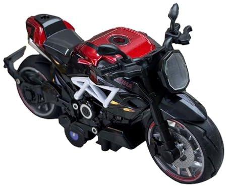 YORISMAL Aleación Spring-Back Motocicleta, Modelo de Motocicleta, Juguete de Retracción, Juguete Educativo para Niños, Adecuado para Cumpleaños y Ocasiones Especiales (Rojo Fuego)