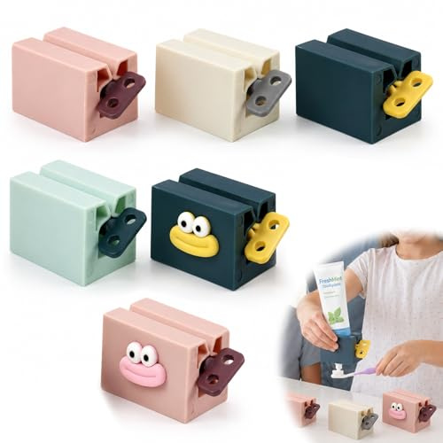 Juego de 6 exprimidores de Pasta de Dientes, Tubo para enrollar con Asas esmeriladas, Organizador de Baño con Asas Condensadas, Eficiente Dispensador de Tubos para Ahorro Máximo de Productos Diarios