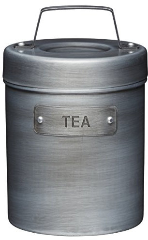KitchenCraft industrielle Küche Vintage-Stil Metall Tee Caddy, 1 L (1.75 pts), Grau