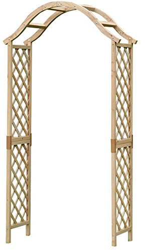 Selections Wooden Garden Arch with Curved Top (Tan) Arbour Focal Point Plant Frame