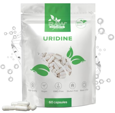 Uridine 250mg, 60 Kapseln – Unterstützung für kognitive Funktion & Gehirngesundheit – Reine Zutaten, GMO- & Glutenfrei, fördert mentale Klarheit & Gedächtnis – von Raw Powders