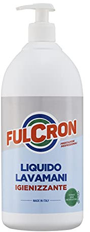 Fulcron Liquido Lavamani 1 Lt, Sapone Liquido Lavamani Sgrassante E Detergente, Alto Potere Pulente, Ideale Anche Per Eliminare Lo Sporco Difficile, Sapone Lavamani Delicato, Uso Industriale, Incolore