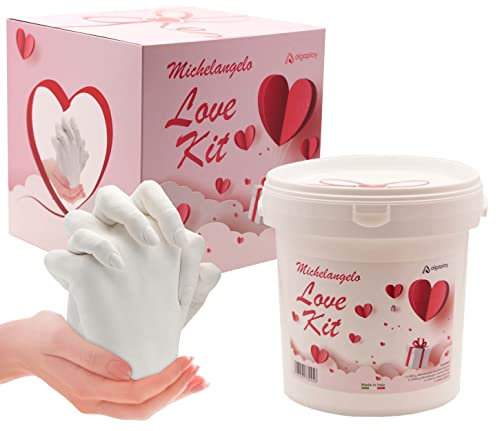 Michelangelo LOVE KIT 3D Handabdruck Set für Paare – Gipsabdruck Hände - Partner und Pärchen Geschenke für Frauen und Männer als Hochzeitstag, Jahrestag Geschenk für Sie und Ihn, Valentinstag