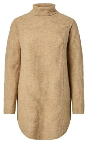 PIECES Dam PCELLEN LS Long Knit NOOS BC Tröja, Vit Pepper, M