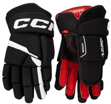 CCM Next Eishockey Handschuhe Senior (Schwarz/Weiß, Größe: 13)