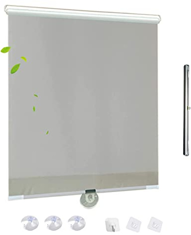 KOOEIN Tende a Rullo oscuranti Retrattile, Tende Parasole, Tende Avvolgibile con Ventose per finestre/Porte, Tende Regolabili, 30-76 cm di Larghezza Tenda Isolamento Termico,Grey-45x125cm/18x49in
