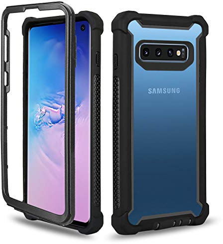 Asuwish Phone Case for Samsung Galaxy S10 Cover Rugged Shockproof Hard Drop Proof Full Body Protective Heavy Duty Hybrid Mobile Dual Layer Cell Accessories S 10 Edge 10S GS10 X10 Women Men Black