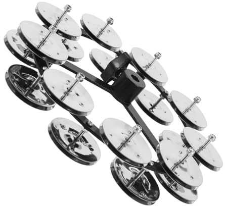 Toyvian Pandereta Aleación de Aluminio y ABS, Diseño Estilizado Hi-hat de Doble Línea para Batería para Diversos Géneros y Presentaciones Musicales