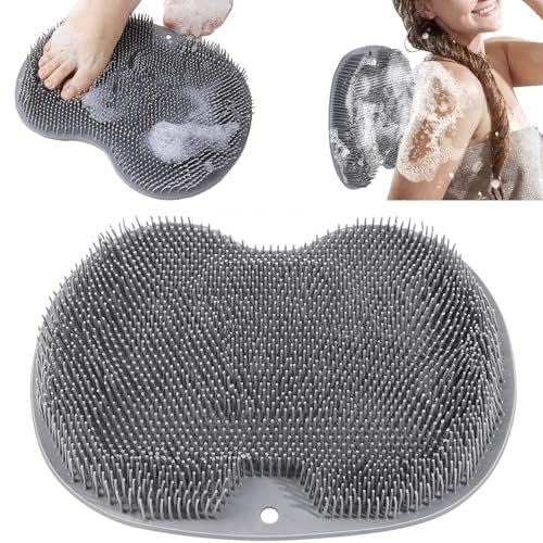 Spazzola per Massaggio da Bagno in Silicone, Scrubber Piedi e Schiena, Tappetino Massaggiante Pulizia per Esfoliare, Circolazione Sanguigna