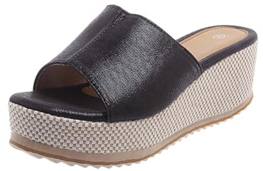 Generico Sandali Donna Estive Zeppa Comode Sandali Zeppa Alta Sandal Punta Aperta Pantofola Zatteroni Zeppe Scarpe Romani Infradito Slip-On Plateau Bohemia Ciabatte Alto Espadrillas Sandalo