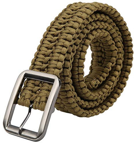 POENVFPO Paraplyrepbälte, Handvävt överlevnadsrep 1,2 M, Sträcker Sig Till 38 M med 300 Pund Dragkraft, Vandringsbyxor för Män för Campingbåtvandring (Olivgrön)