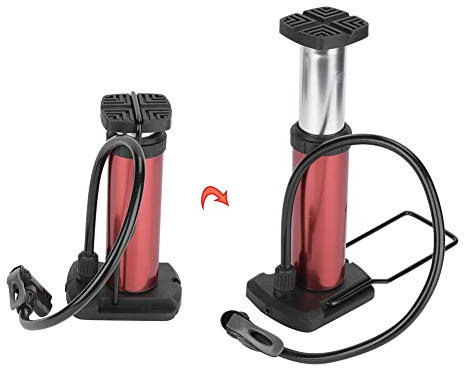 Keenso Bomba de pie de bicicleta portátil Bomba de pie de bicicleta Mini Inflador de piso de alta presión portátil Bomba de aire de neumático (rojo)