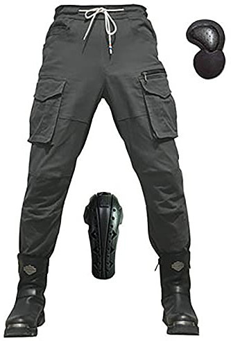 CYLZRCl Pantaloni Equitazione Corsa Anti-Caduta Fodera Protezione Pantaloni Cargo Moto con 2 Paia Imbottiture Protettive, Utilizzato per Equitazione All'aperto, Equitazione, Protezione da Sci