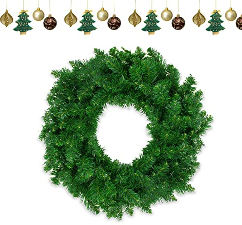 Corona Navidad Puerta de 30cm, Corona Navideña Artificial de Aspecto Realista – Adorno Navidad Puerta Entrada Clásico y Elegante para Decorar tu Hogar – Coronas de Navidad Versátiles