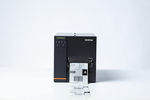Brother TJ-4005DN Industrieller Thermodirekt-Etikettendrucker mit 203 DPI Druckauflösung, 152 mm/Sek. Druckgeschwindigkeit, USB-, USB-Host-, Serieller- und optionaler LAN/WLAN-Schnittstelle, Schwarz