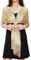 heekpek Stola Damen Festlich Umhang Schal Damen Elegant Lang Schal Weiches Umschlagtuch Glitzer mit Quasten für Brautkleider Abendkleider, Beige gold