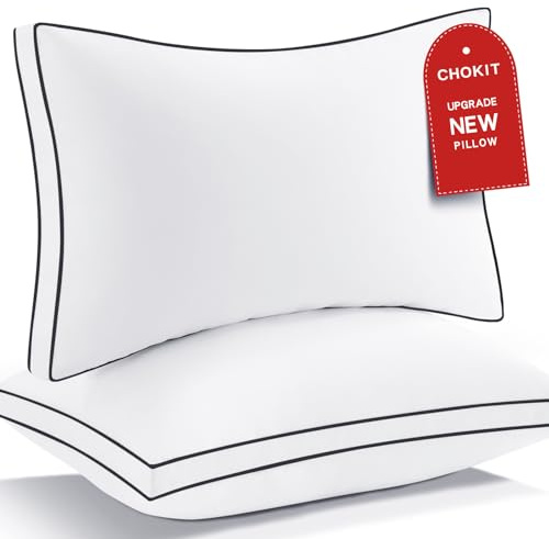 Premium Pillows Queen Size Set of 2, Fluffy and Supportive 7D Down Alternative Bed Pillows, Luxury Soft Hotel Quality Gusseted Pillow for Side Back Stomach Sleepers, Relief Neck Head and Shoulder Pain