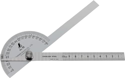 Shinwa 62490 Gradmesser aus Edelstahl No.19, Winkelmesser 90°, 10cm - FAMEX 12554