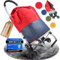 TrayTrol Einkaufstrolley klappbar mit Treppenläufer - Einkaufen ohne Schleppen - Einkaufswagen, Einkaufsroller, Trolley Shopper, Einkaufstasche Rollen, Hackenporsche, Shopping Trolley Bag (rot/blau)